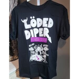 Löded Diper World Tour T Shirt - Diary of a Wimpy Kid Black Purple Size M Unisex